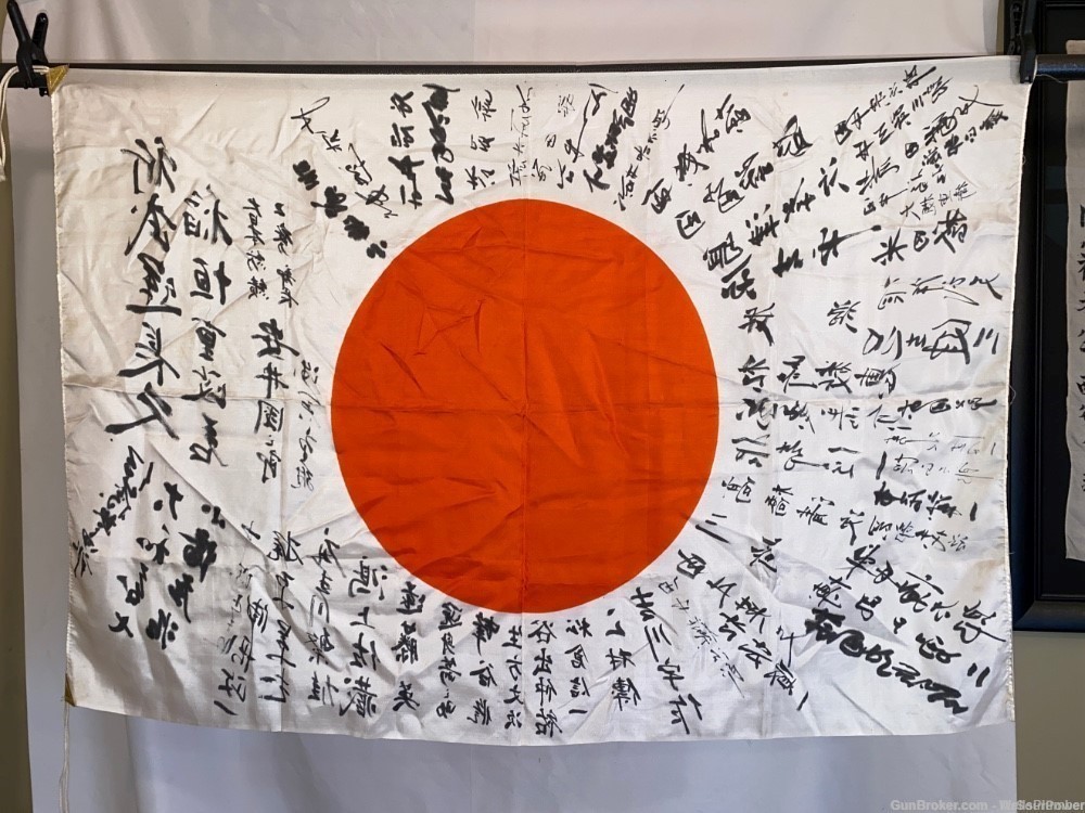 IMPERIAL JAPANESE WWII MEATBALL GOOD LUCK SILK FLAG WITH TIES-img-6