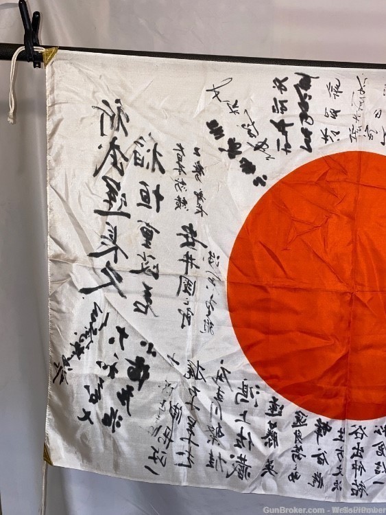 IMPERIAL JAPANESE WWII MEATBALL GOOD LUCK SILK FLAG WITH TIES-img-9