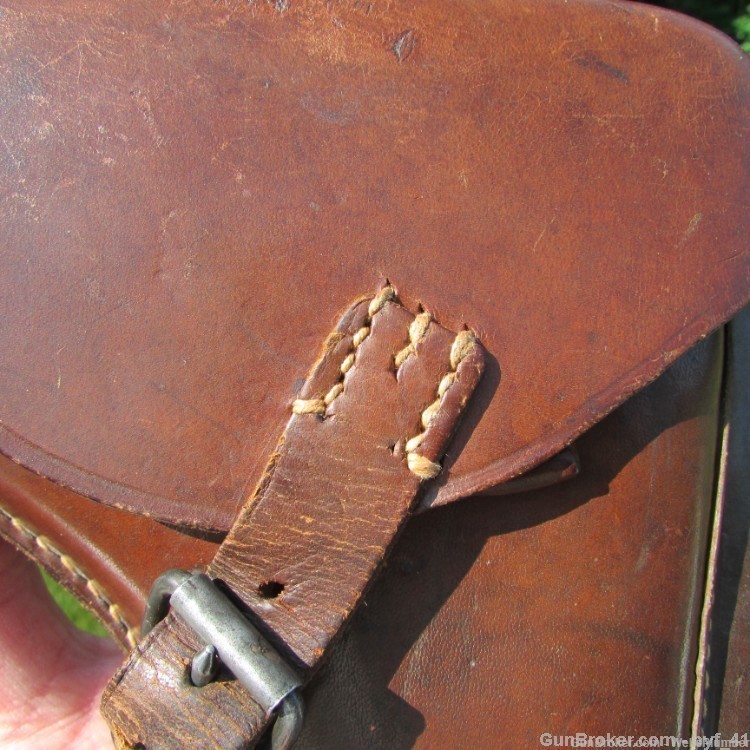 IMPERIAL GERMAN WWI LUGER P08 9MM BROWN LEATHER HOLSTER DATED 1918-img-8