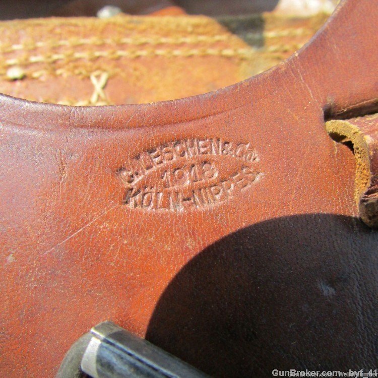 IMPERIAL GERMAN WWI LUGER P08 9MM BROWN LEATHER HOLSTER DATED 1918-img-38