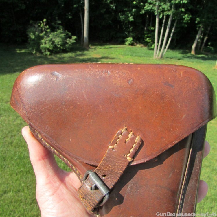 IMPERIAL GERMAN WWI LUGER P08 9MM BROWN LEATHER HOLSTER DATED 1918-img-12