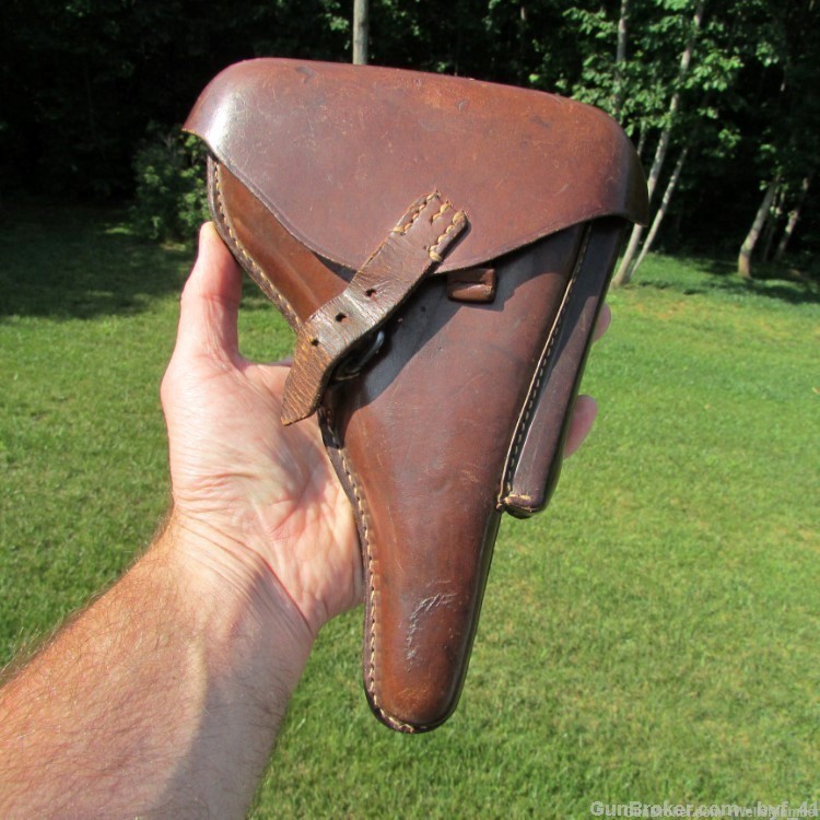 IMPERIAL GERMAN WWI LUGER P08 9MM BROWN LEATHER HOLSTER DATED 1918-img-39
