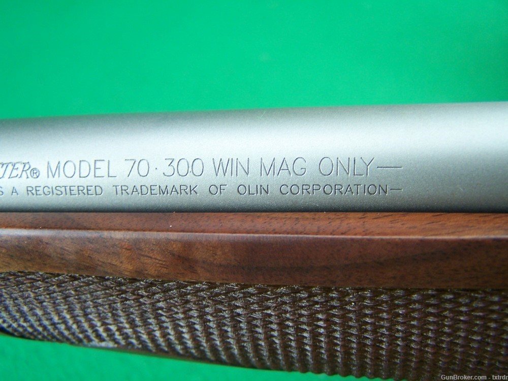 AS NEW WINCHESTER 70 FEATHERWEIGHT, 300 WIN MAG, 24" STAINLESS, BOX & PPRS-img-15