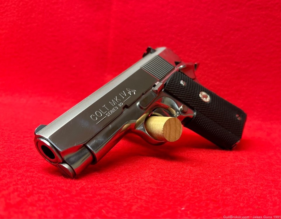  Colt Officers MK IV  .45 ACP Pistol In Box UNFIRED BRIGHT STAINLESS 1995 -img-3