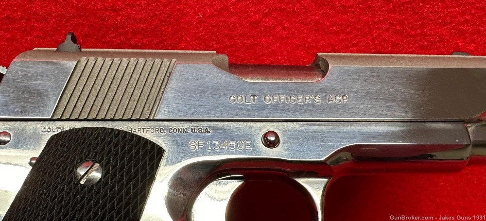  Colt Officers MK IV  .45 ACP Pistol In Box UNFIRED BRIGHT STAINLESS 1995 -img-20