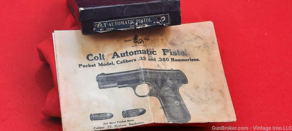 Colt Model 1903 Pocket Hammerless .32 box..Awesome Find Rare! NR-img-11