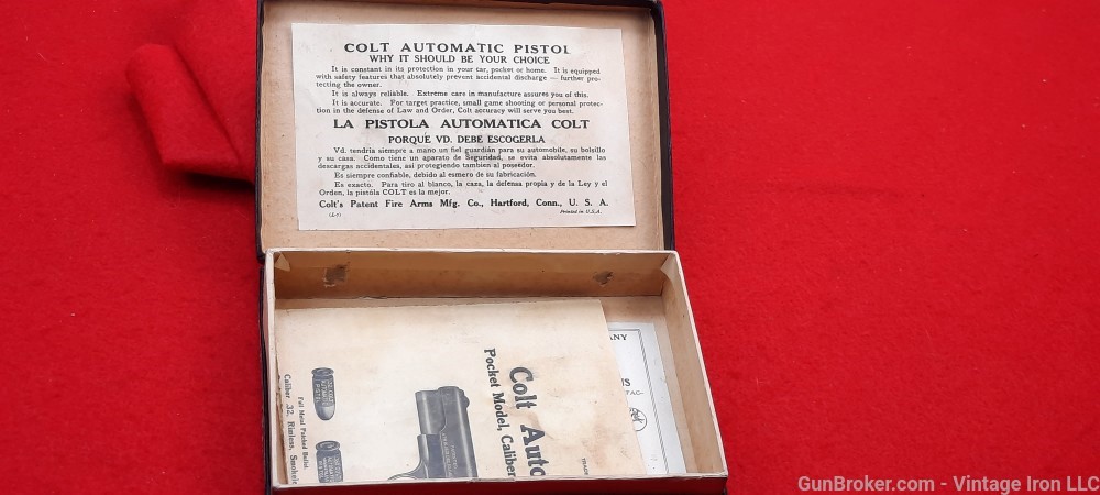 Colt Model 1903 Pocket Hammerless .32 box..Awesome Find Rare! NR-img-9