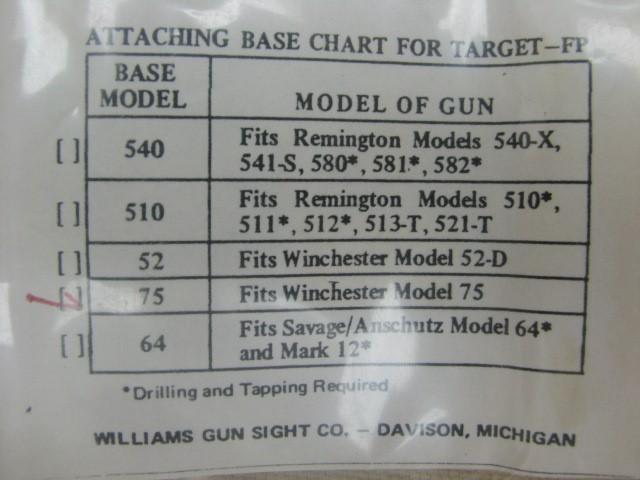 New Williams FP sight attaching base Winchester 75-img-3