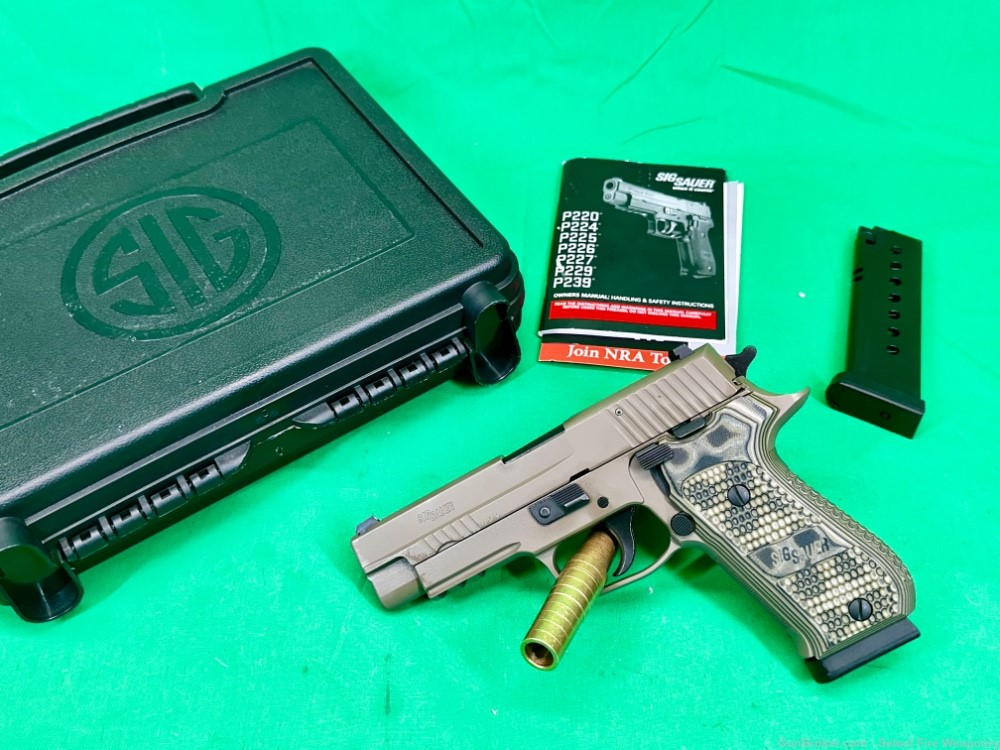 RARE Sig Sauer P220 Elite Scorpion .45 acp 2 mags in box FDE Nice shape!-img-0