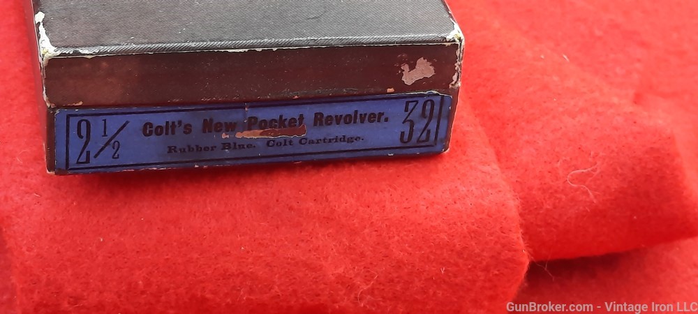 Colt New Pocket Double Action Revolver Box .32 Colt 2 1/2" barrel *1895* NR-img-2