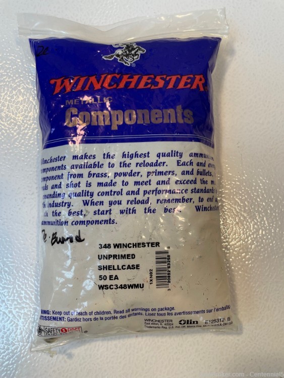 Winchester 348 WIN Brass, New, Bag of 50-img-1