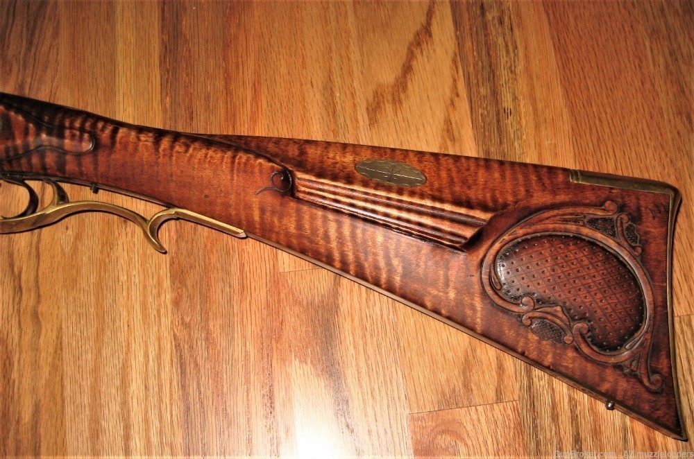 Kentucky Rifle by Frank Burton, 40 Cal Douglas XX Barrel, Curly Maple Stock-img-6