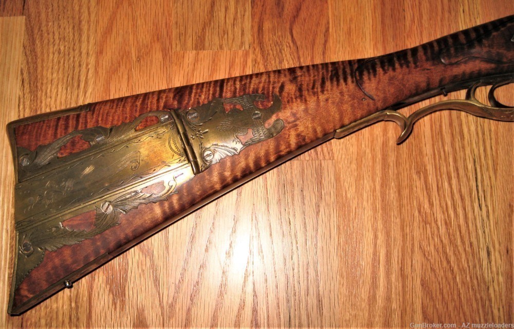 Kentucky Rifle by Frank Burton, 40 Cal Douglas XX Barrel, Curly Maple Stock-img-1