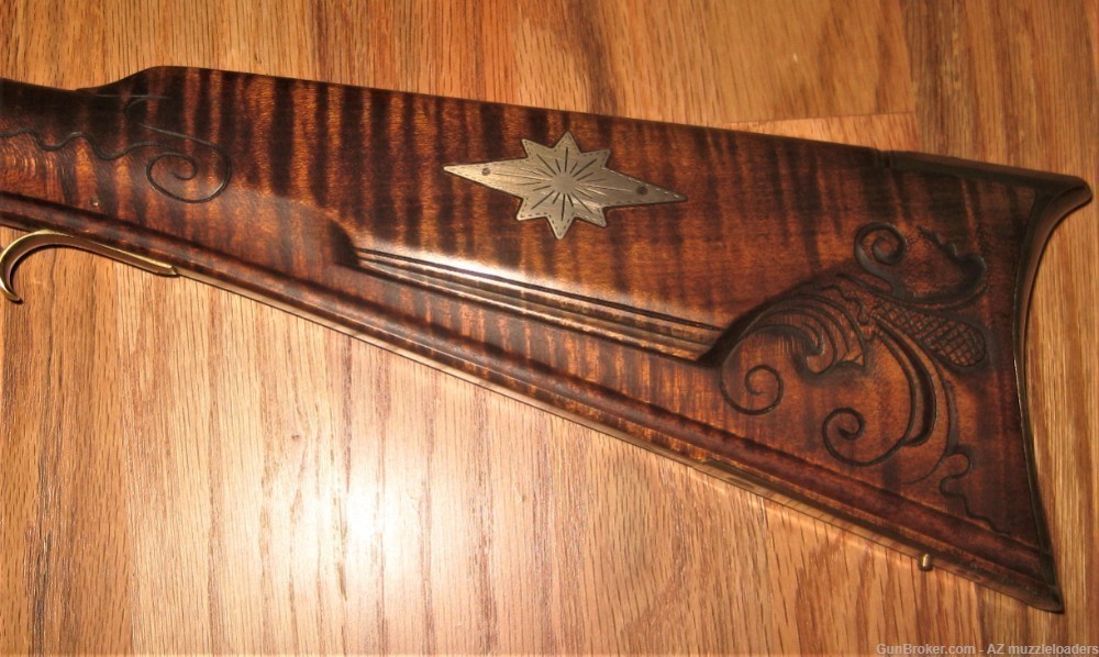Lancaster Rifle by Doc Goby, 40 Cal, Curly Maple, Bill Large, Bob Roller -img-6