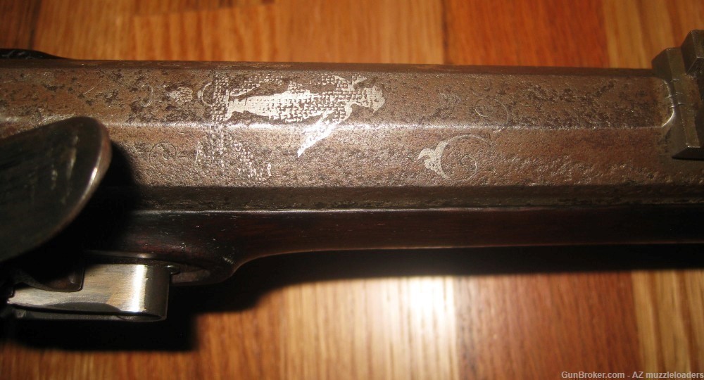 Antique Jaeger Flintlock Rifle Marked 1799. 68 caliber Swamped  Barrel-img-13