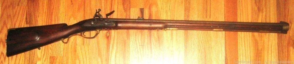 Antique Jaeger Flintlock Rifle Marked 1799. 68 caliber Swamped  Barrel-img-0