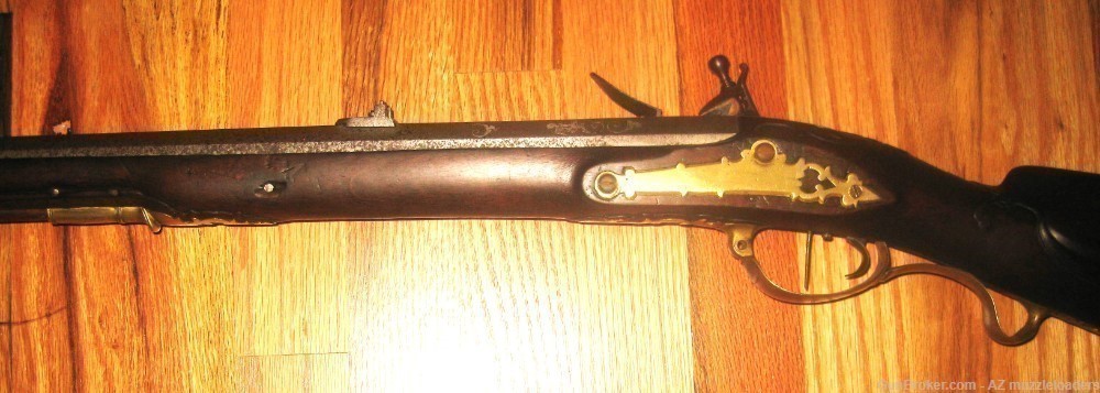 Antique Jaeger Flintlock Rifle Marked 1799. 68 caliber Swamped  Barrel-img-5