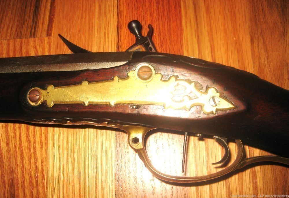 Antique Jaeger Flintlock Rifle Marked 1799. 68 caliber Swamped  Barrel-img-8