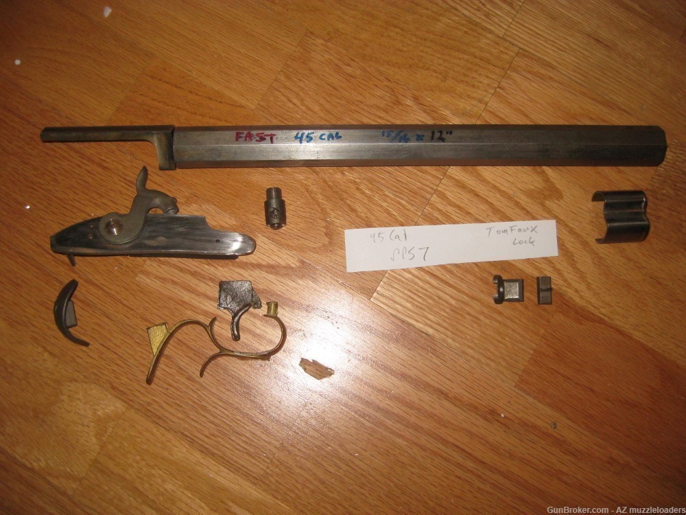 Muzzleloader Hawken Pistol Parts, Tom Faux Lock, 12" x 15/16" 45 cal-img-4