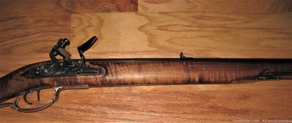 Custom 45 Cal Flintlock Muzzleloader, Siler Lock, Hoyt Barrel, Curly Maple-img-2