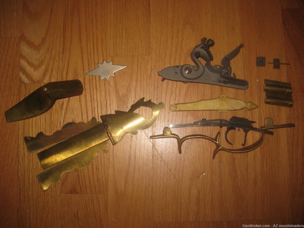 Kentucky Flintlock Rifle Parts Set, Swamped Green Mt 45 Cal, Muzzleloader-img-3