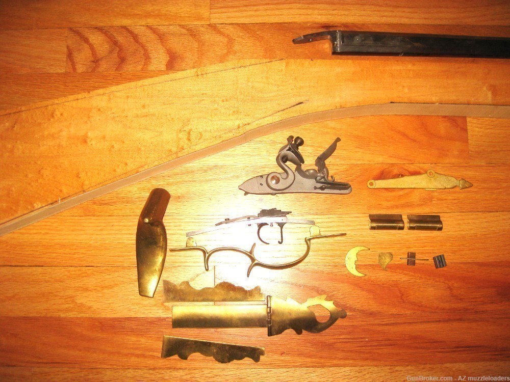 Kentucky Flintlock Rifle Parts Set, Swamped Green Mt 45 Cal, Muzzleloader-img-0