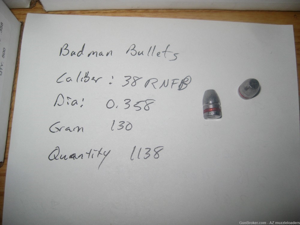 Badman Bullets 38RNFB, 0.358 cal, 130 GR, 1138 rounds-img-1