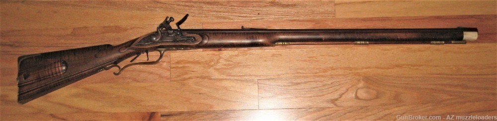 Jaeger Flintlock Rifle, 50 Cal Getz, Davis Lock, Curly Maple Custom Swamped-img-0