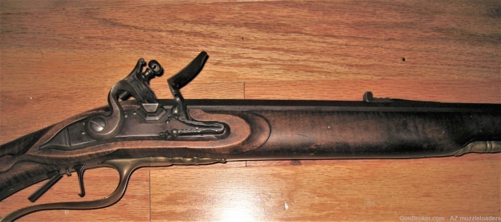 Jaeger Flintlock Rifle, 50 Cal Getz, Davis Lock, Curly Maple Custom Swamped-img-2