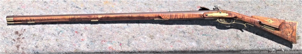 Custom Lancaster Flintlock, Getz Swamp, L&R, Curly Maple Muzzleloader Rifle-img-8