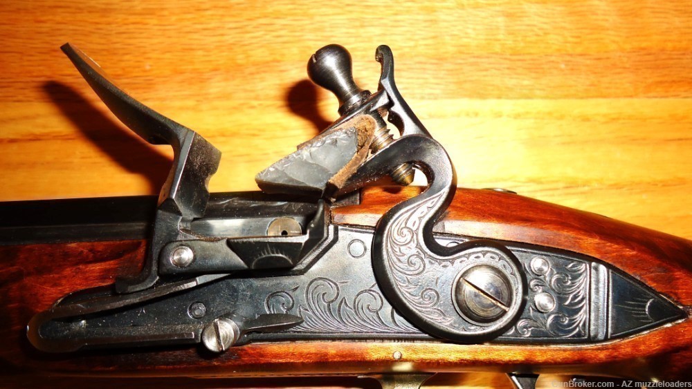 Left handed Isaac Haines Flintlock Rifle. Colerain swamped 45 Cal, Siler -img-12
