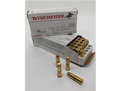 Winchester .38 Special 130 Grain FMJ Brass Ammo - 100 Rounds (PENNY START)