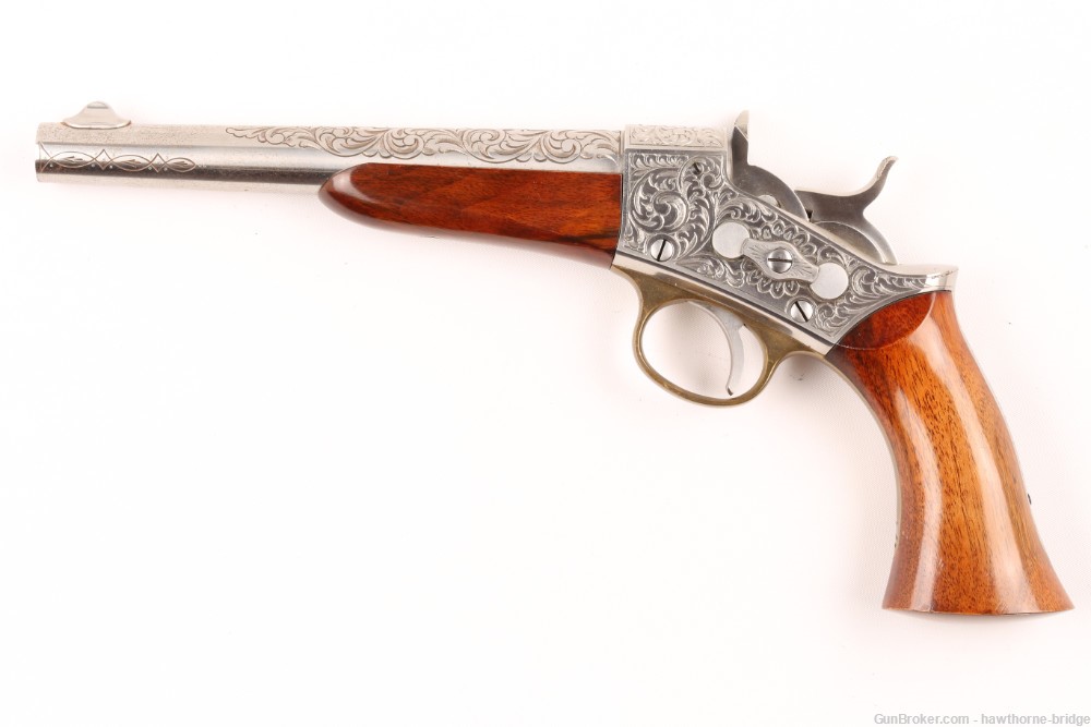 Engraved Remington 1871 Rolling Block Pistol-img-1