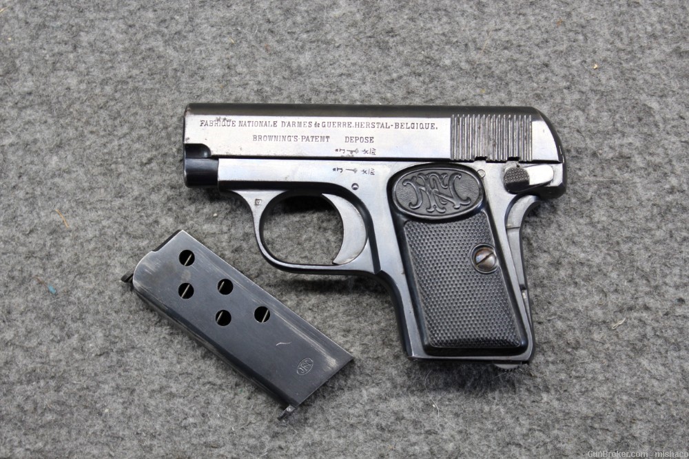 Belgian FNH Model 1906 6.35mm Vest Pocket Pistol FN Baby Browning M1906 .25-img-0