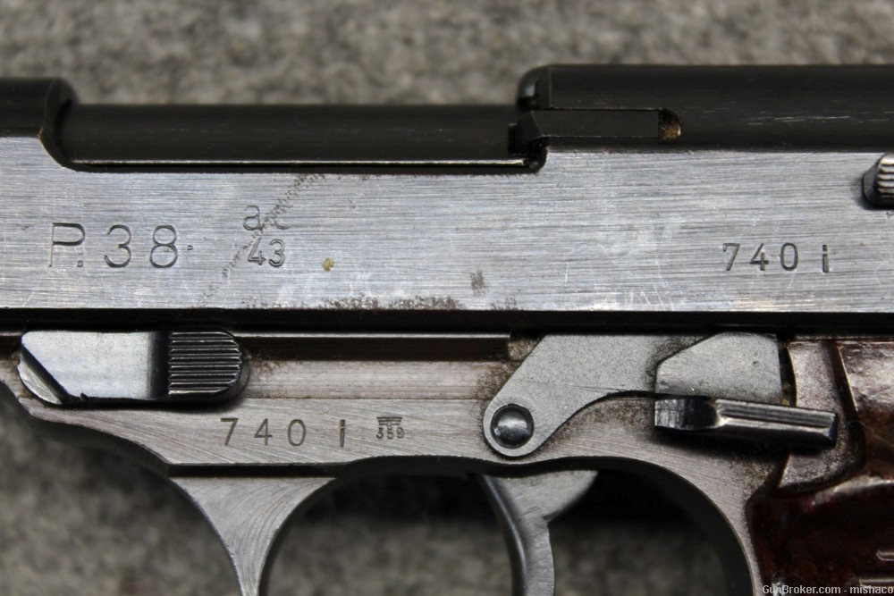 Nice Matching WWII German Walther P-38 9mm Luger Pistol No-Import ac 43 P38-img-7