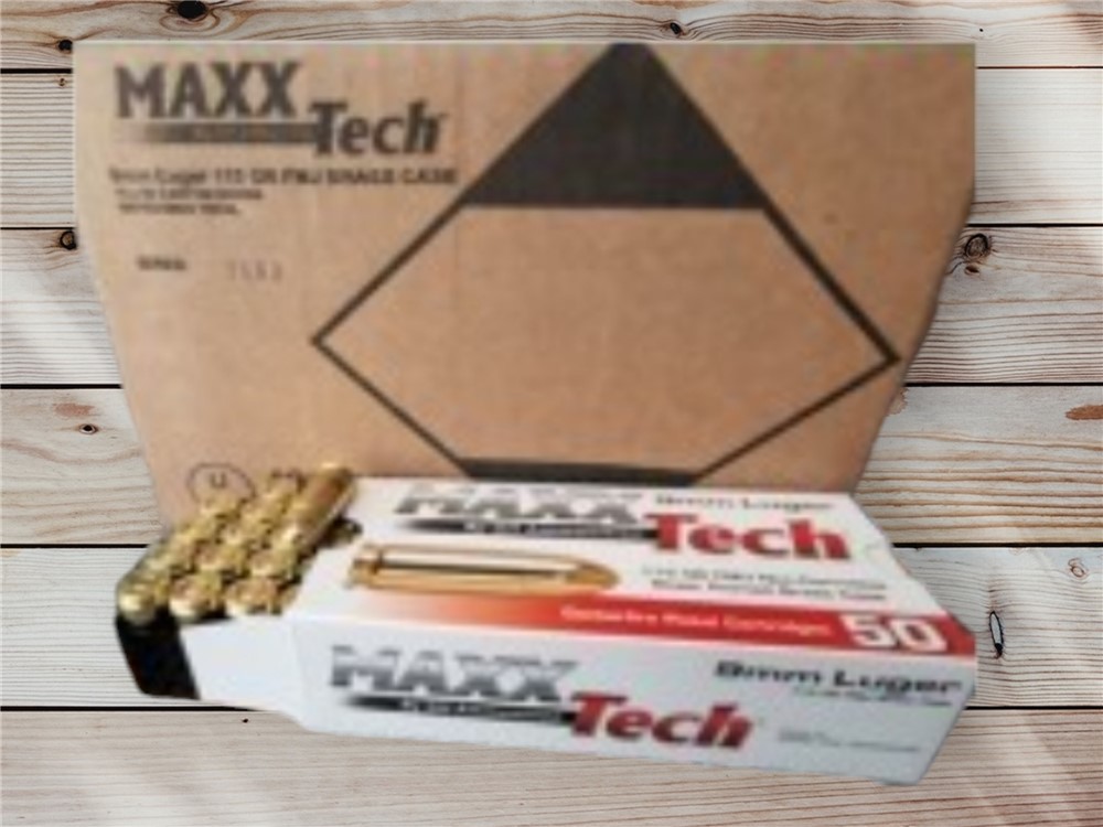 9mm Luger Maxx Tech 115 gr FMJ 500 Round Case-img-0