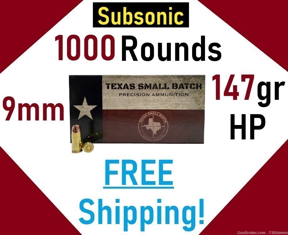 9MM HP 147gr subsonic ammo 9 mm Luger sub 147 hp ammo -img-0