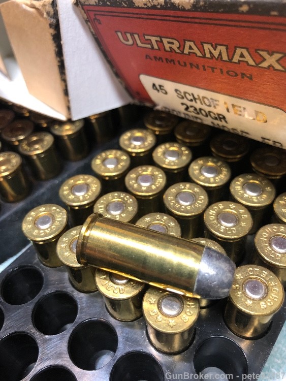 140 rounds of loaded 45 Schofield pistol ammo, 21 empty brass-img-8