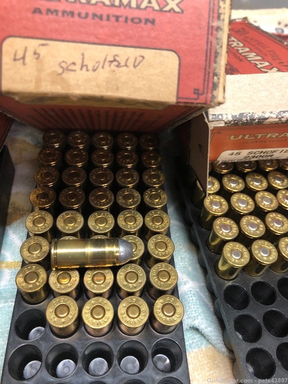 140 rounds of loaded 45 Schofield pistol ammo, 21 empty brass-img-4