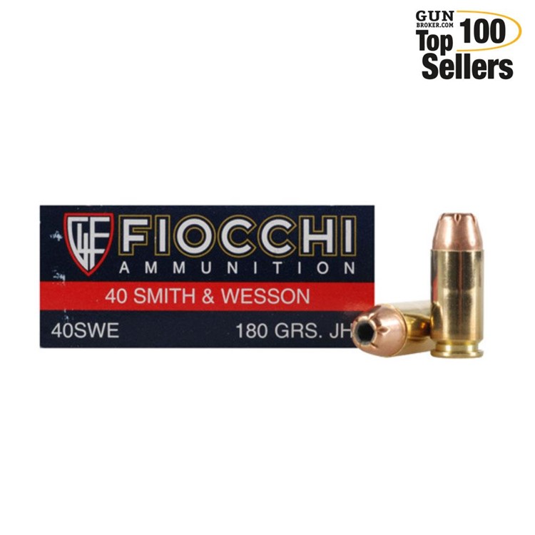 FIOCCHI Pistol Shooting 40 Smith & Wesson JHP 180 GR 50Box/20Case (40SWE)-img-0