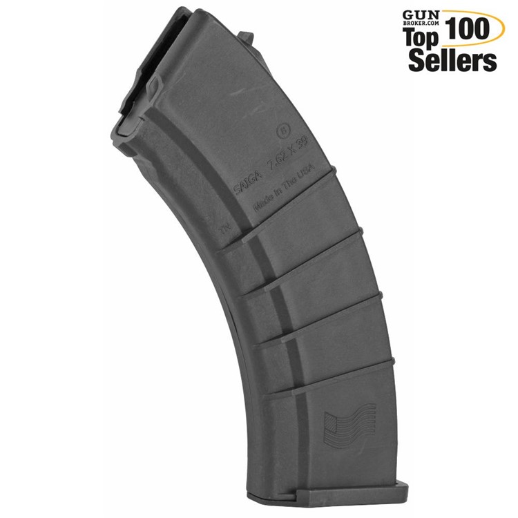 SGM Tactical Magazine SAIGA 762x39 30 Rds, Fits Saiga, Polymer, Black-img-0