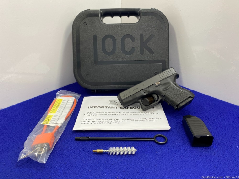 Glock 27 Gen3 .40 S&W Blk 3.43" *POPULAR SUB-COMPACT SEMI-AUTO PISTOL*    -img-0