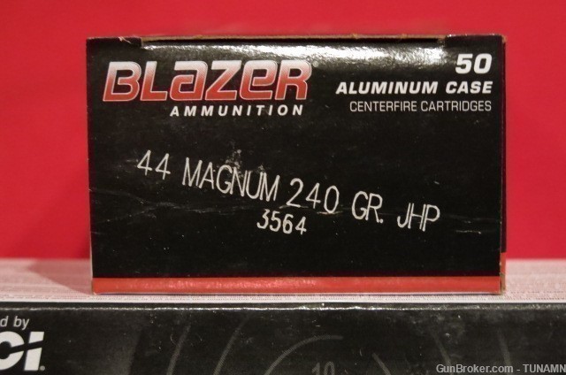44 Magnum 240 Grain JHP CCI Blazer Aluminum  Ammunition 2 Boxes 100 Rounds -img-1