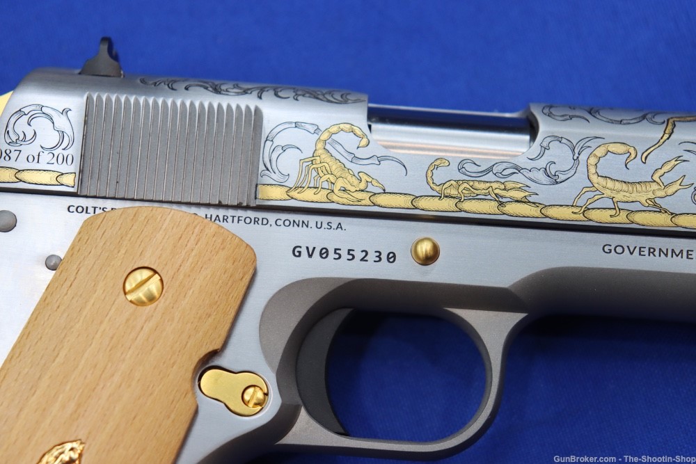 Colt Untamed Series ALACRAN 1911 Pistol GOLD ENGRAVED 38 Super 1 of 200 New-img-10