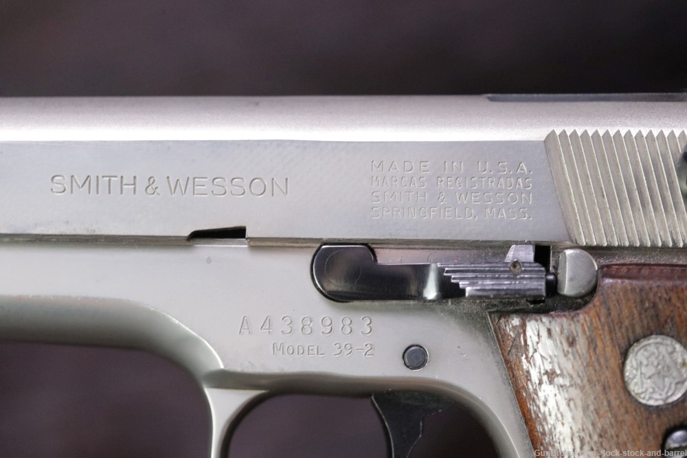 Smith & Wesson S&W Model 39-2 9mm 4" Nickel Semi-Automatic Pistol 1977-1978-img-13
