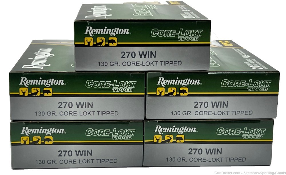 Remington Core (RT270WA) 270 Win 130gr Rifle Ammunition Qty. 5Bxs/100Rds-img-1