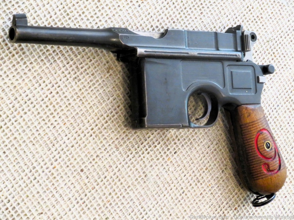 WW1-WW2 German C96 Broomhandle Red 9 Postwar 9mm Police Pistol 1918-img-29