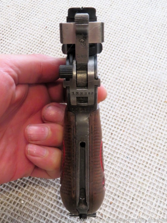 WW1-WW2 German C96 Broomhandle Red 9 Postwar 9mm Police Pistol 1918-img-1