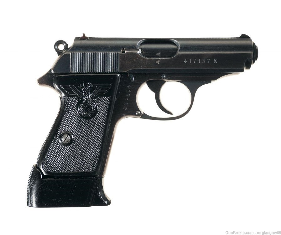 Mauser / Walther PPK 2 piece Black German WWII Party Leader Grips-img-7