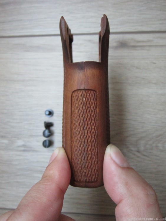 Sig Sauer P225 P6 Grips Vintage Checkered Wood Walnut + Screws Washers NTO-img-4
